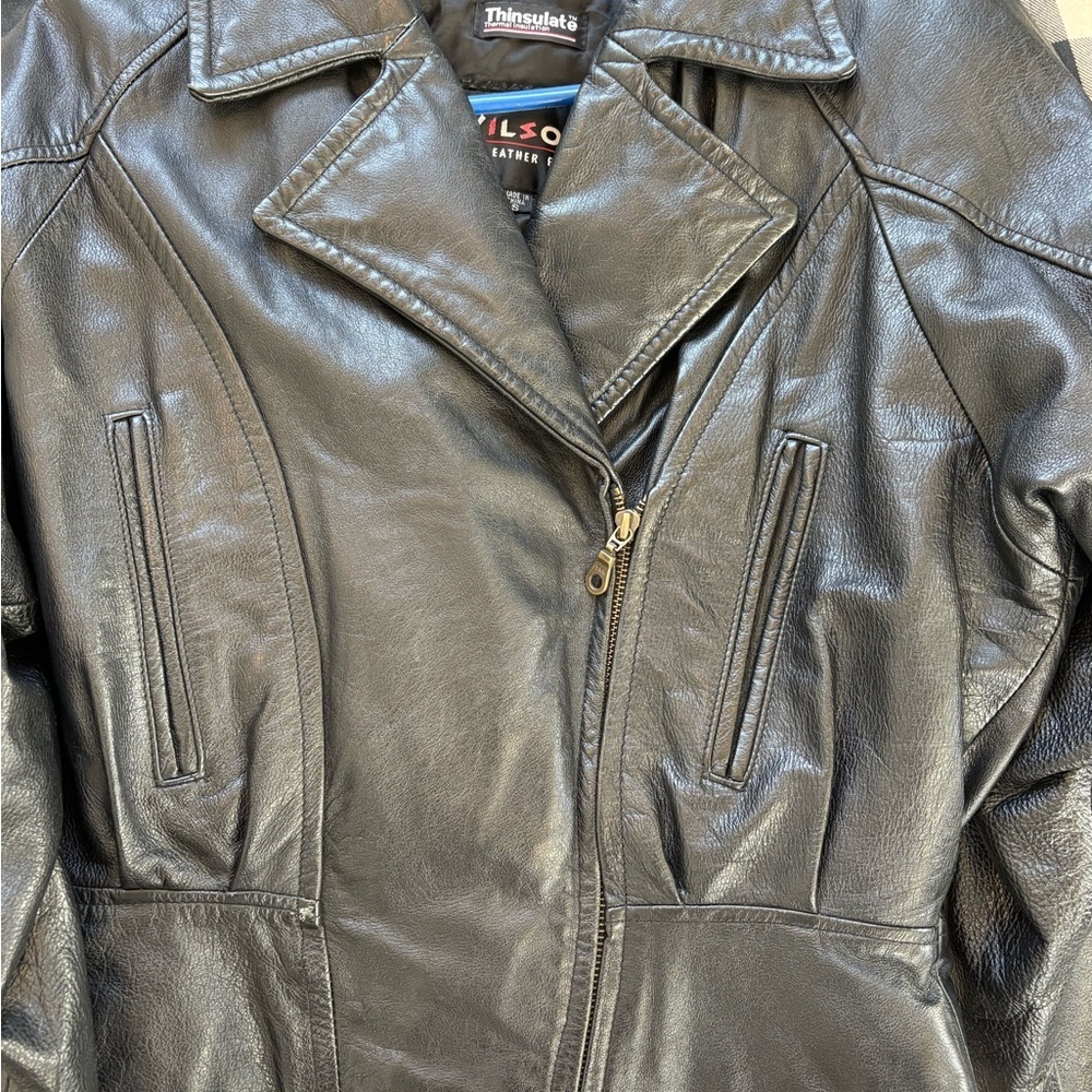 Wilson Women's Dark Leather Jacket - Picture 4 of 6
